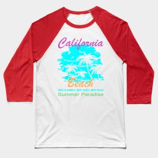 California Beach Summer Paradise Baseball T-Shirt